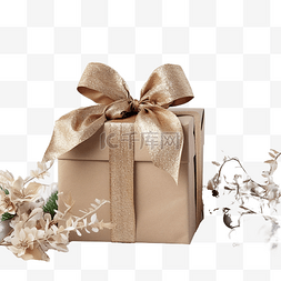 工购物图片_用再生纸包裹的礼品盒