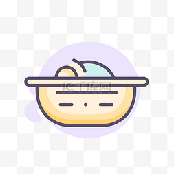 燕麦面包和鸡蛋的平面设计图标 