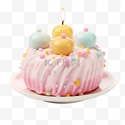 生日的柔和圆形蛋糕魔法