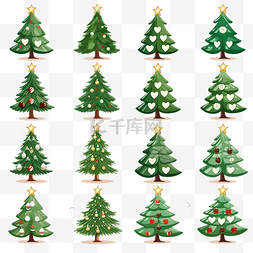 在每一行中找到不同的圣诞枞树图