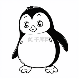 可爱企鹅彩页的形象