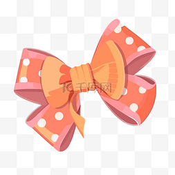 粉色和橙色蝴蝶结的发弓剪贴画卡
