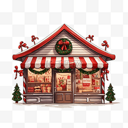 2017插画图片_圣诞商店商店