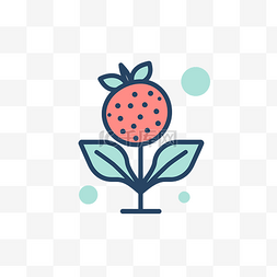 草莓高清图片_种植草莓线图标 向量