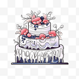 生日邀请函的图片_手绘生日蛋糕，装饰精美