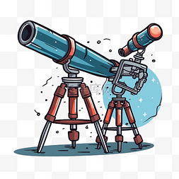 望远镜剪贴画 放置在物体上的望