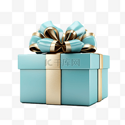 礼品盒与蝴蝶结丝带装饰品圣诞节