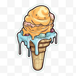 冰淇淋伊利巧乐兹图片_利奥萨贴纸 向量