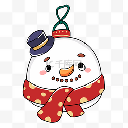 冬天图片_圣诞可爱雪人装饰球