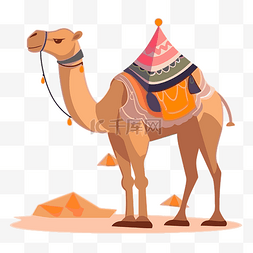 剪头素材图片_骆驼剪贴画 秃头骆驼在沙漠中孤