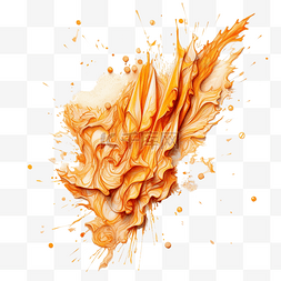 橙色铅笔涂鸦颜料