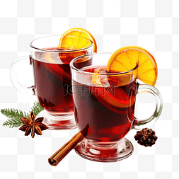 柑橘桉树图片_木桌上的玻璃杯美味圣诞热酒