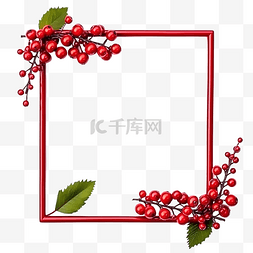 圣诞红图片_圣诞红框奖励糖果与浆果