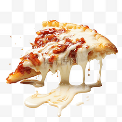黄金榴莲披萨图片_一片融化的马苏里拉披萨