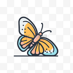简单的平面设计矢量说明一只蝴蝶