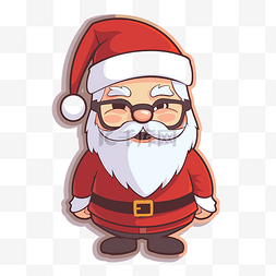 戴着眼镜和领带的圣诞老人卡通人