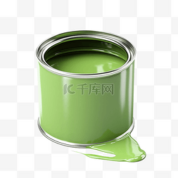 打开有绿色油漆的罐头