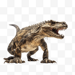 水恐龙图片_白色背景上的后鳄恐龙
