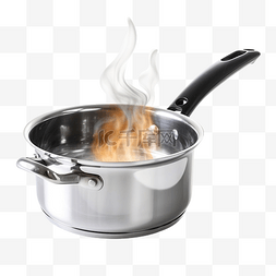 煮沸的平底锅烹饪