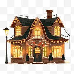 房子图片_房子里的圣诞灯 向量