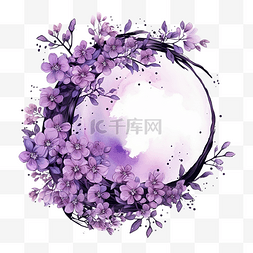 月亮与花图片_紫色的月亮与鲜花