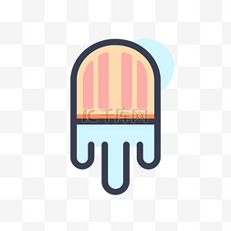 简单线条设计中的彩色冰淇淋图标