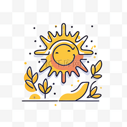 描绘树叶图片_太阳与树叶和太阳 向量