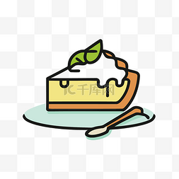高清图片_馅饼蛋糕切片矢量素描艺术插画图