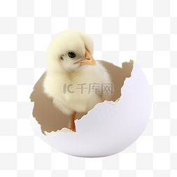 白皮鸡蛋免费下载图片_破碎的白鸡蛋中的小鸡