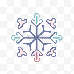 箭头的边框图片_带有用不同颜色绘制的箭头的雪花