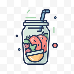 水果和果汁图片_里面有水果和果汁的玻璃杯的插图