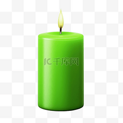 孤立的绿色蜡烛