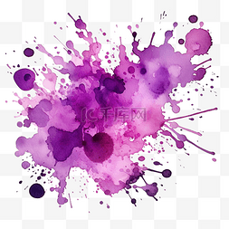 脏粉色图片_水彩泼溅紫色