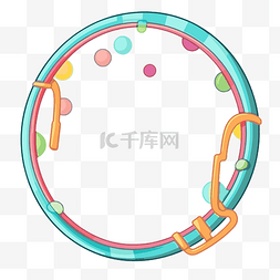 卡通圆圈图片_带点的卡通圆圈矢量的箍剪贴画图