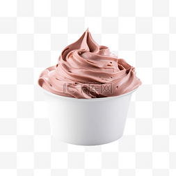 糕点粉色图片_巧克力冰淇淋杯顶部融化了粉色巧