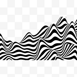 海水纹线条图片_波纹3d视错觉横图黑白立体