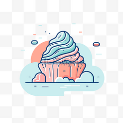 冰淇淋蛋糕是一个带有大云的彩色