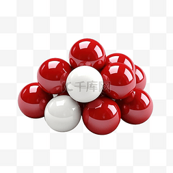 磁性背景图片_红色和白色带球隔离3D插图png文件
