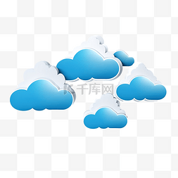 球蓝框图片_蓝纸云和阴影语音气泡图像隔离通