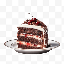 美味的巧克力图片_一片美味的黑福雷斯特蛋糕