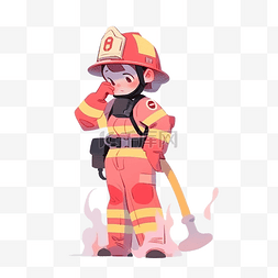 消防员人物插画