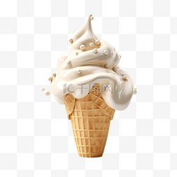 香草冰淇淋 3d 插图