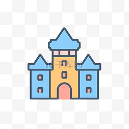 Android 的扁线城堡城堡图标 向量
