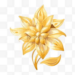 金色白色叶子图片_金色花朵剪贴画金色花朵与叶子在
