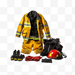 保护套装图片_纸条制服防护服消防装备消防员