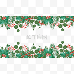 绿色叶子线条图图片_圣诞节一品红花卉横图可爱花朵