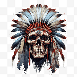 诺奇视觉图片_头骨 酋长 印第安人 美洲原住民