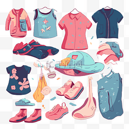 粉红色衣服图片_粉红色卡通儿童服装的衣服剪贴画