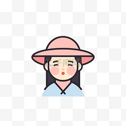 一个戴着粉红色帽子的亚洲女人图