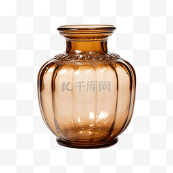 花束瓶子图片_经典棕色美学玻璃花瓶，仿古形状